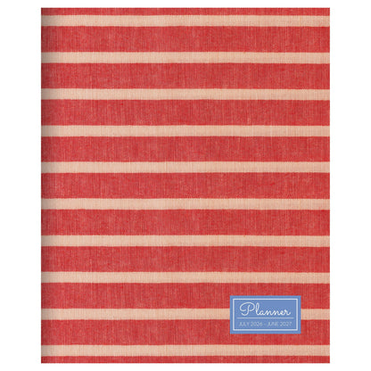 July 2026 - June 2027 Red Stripe Monthly Planner