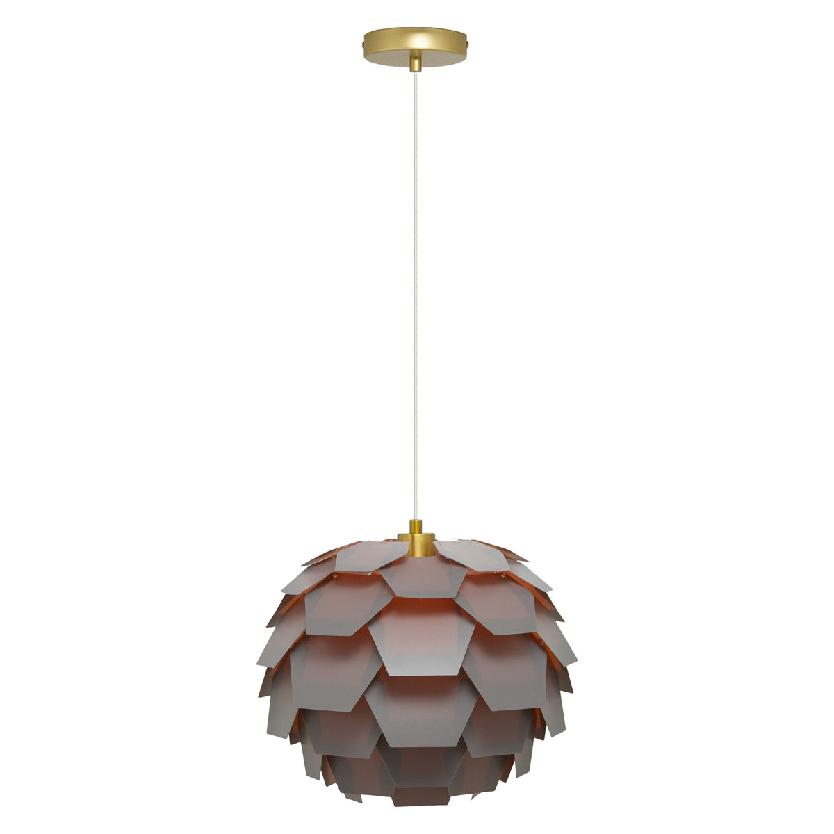 River of Goods 14.5" W Katya Round Glam Pendant Light with Brushed Gold Canopy