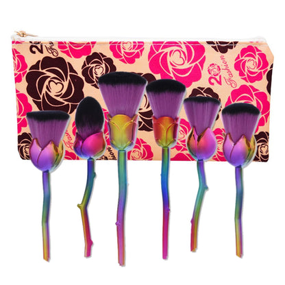 La Sante 6-Piece Set: Floral Makeup Brushes