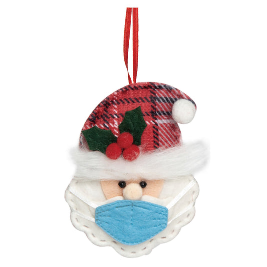 5 Inch Multicolored Christmas Masked Ornament Polyester Tree Decoration