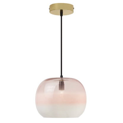 River of Goods 9.8" W Danielle Glam Pink/White Globe Shade Pendant