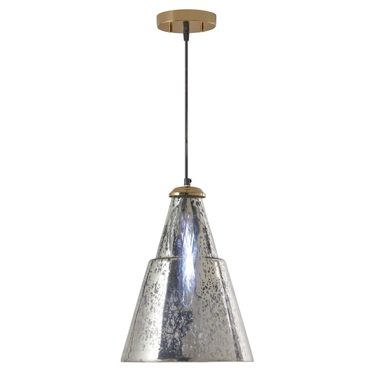 River of Goods 11" W Tracie Glam Gold and Silver Cone Shade Pendant Light