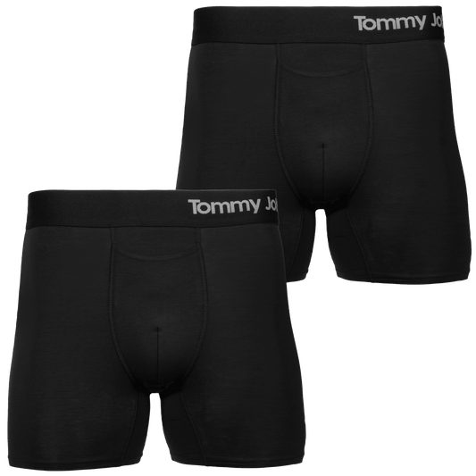 2-Pack: Tommy John 4" Cool Cotton Boxer Brief (Black Small)