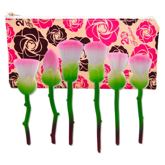 La Sante 6-Piece Set: Floral Makeup Brushes
