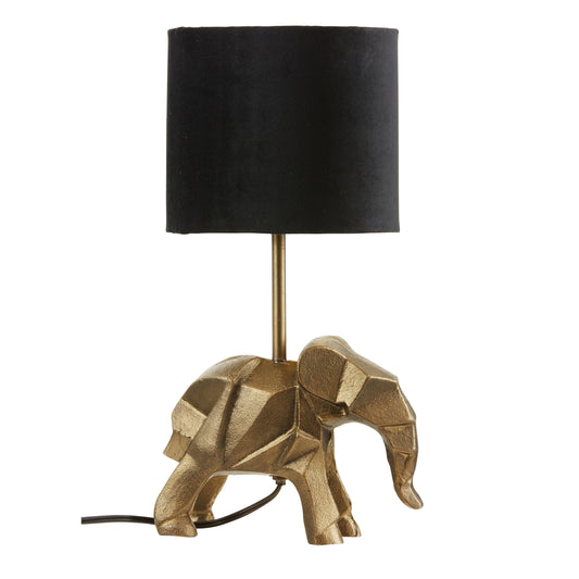 River of Goods 15.5'' H Black Drum Shade with Novelty Elephant Base Table Lamp