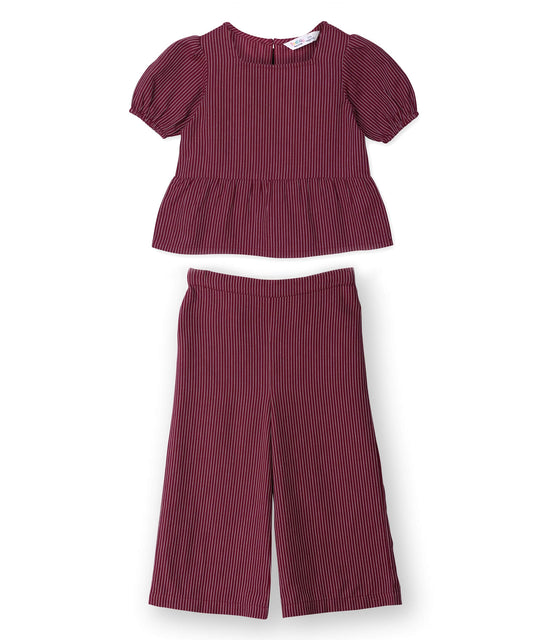 Beebay Pinstriped peplum co-ord set