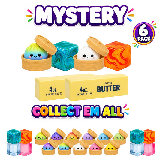 6-Pack Squishy Sensory Stress Relief Squeeze Toys - Mixed Set