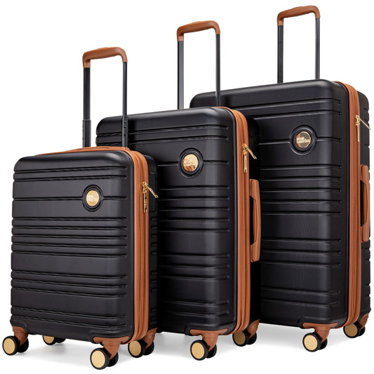 Miami Carry on Brickell 3 Piece Expandable Retro Spinner Luggage Set