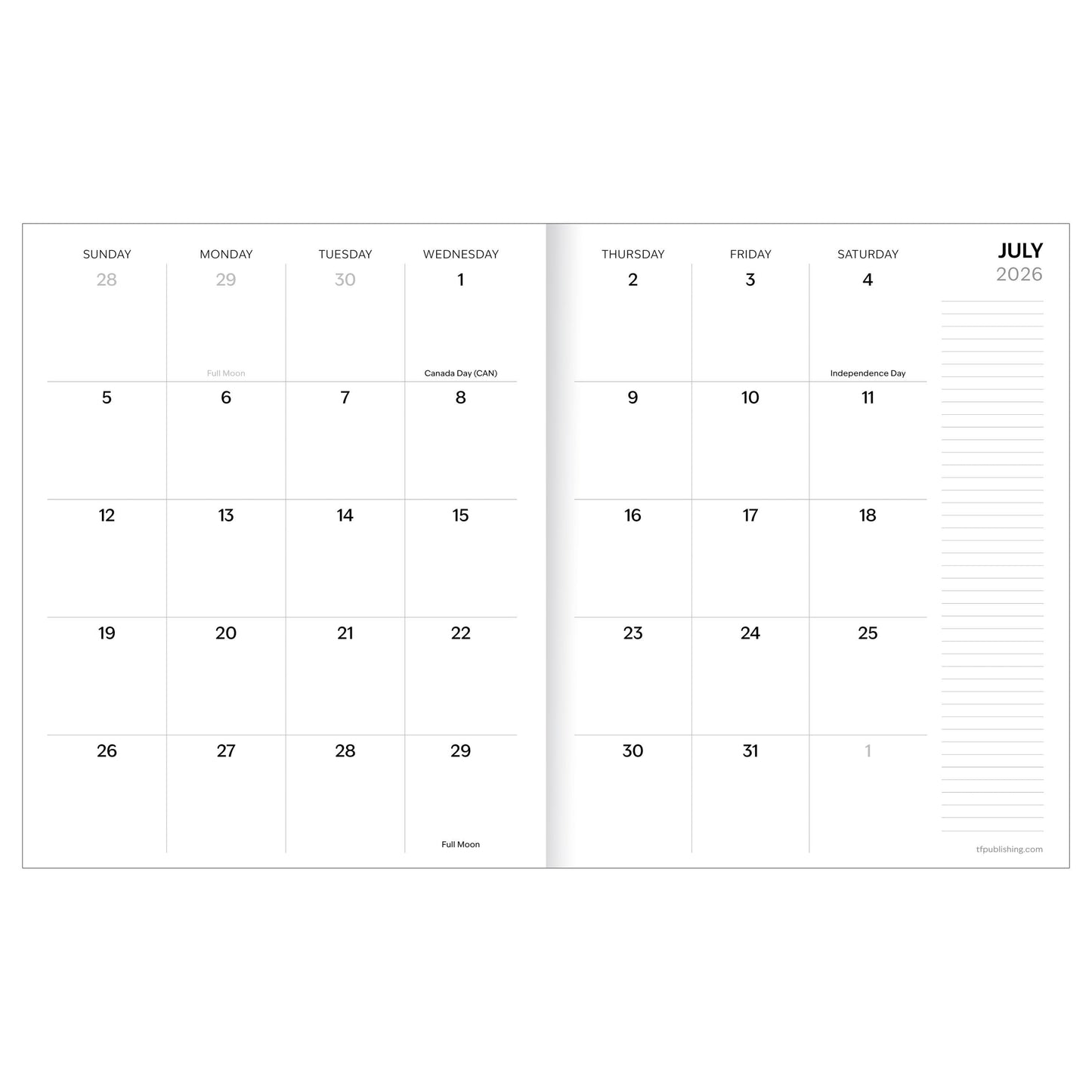 July 2026 - June 2027 Trailing Blooms Monthly Planner