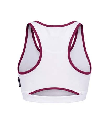 White with Maroon-