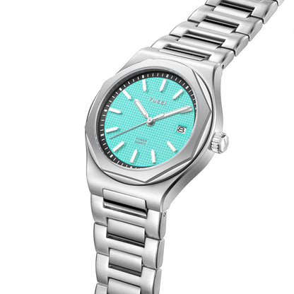 Silver Tone Light Blue-
