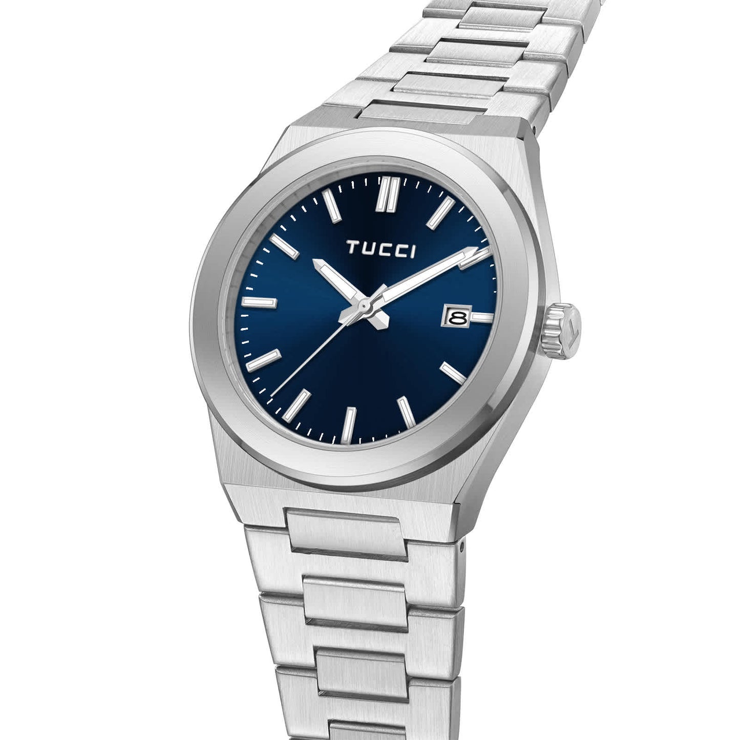 Silver Tone Blue-