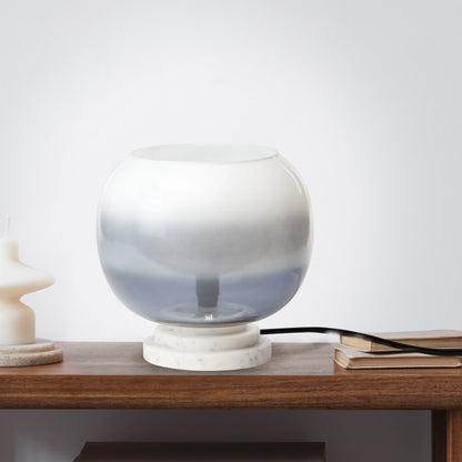 River of Goods 13" H Emily White and Blue Ombre Stacked Base Globe Shade Accent Lamp