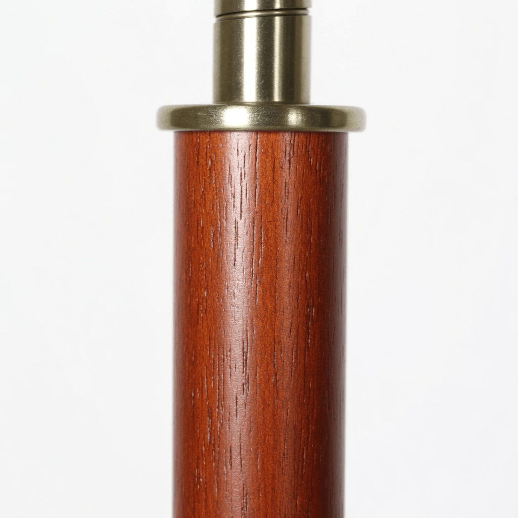 Antique Brass With Cherry Wood Post-