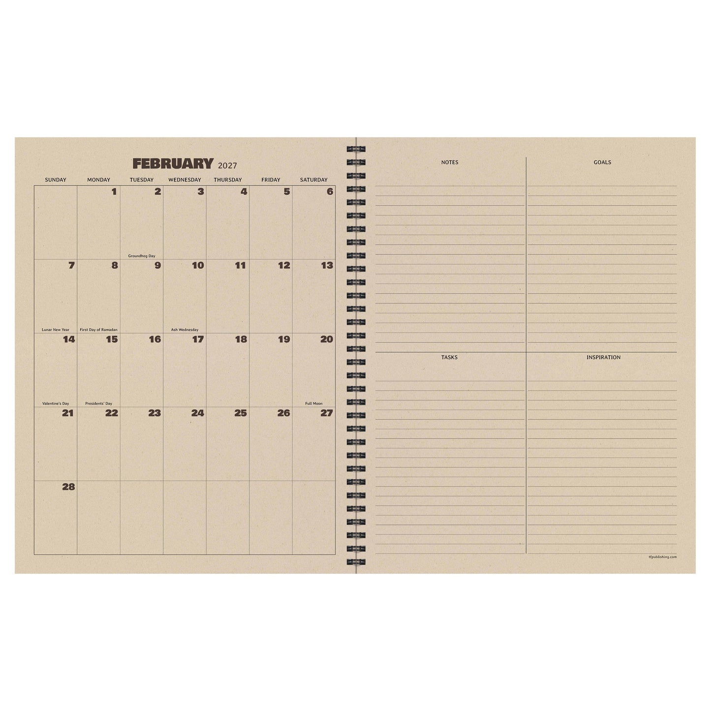 July 2026 - June 2027 Leather Compass Weekly Monthly Planner