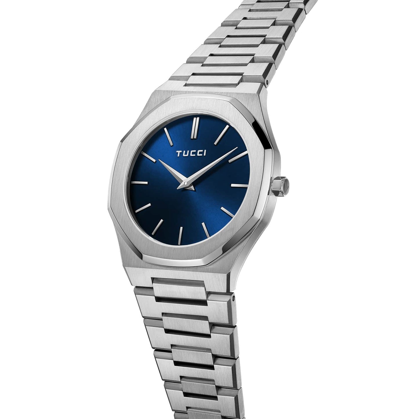 Silver Tone Blue-