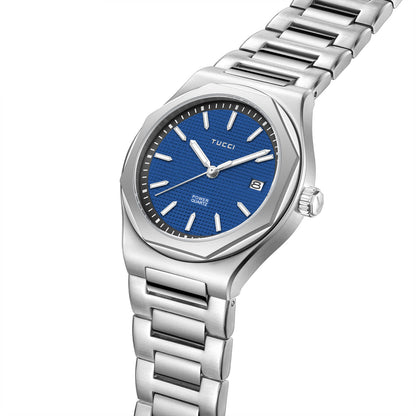 Silver Tone Blue-