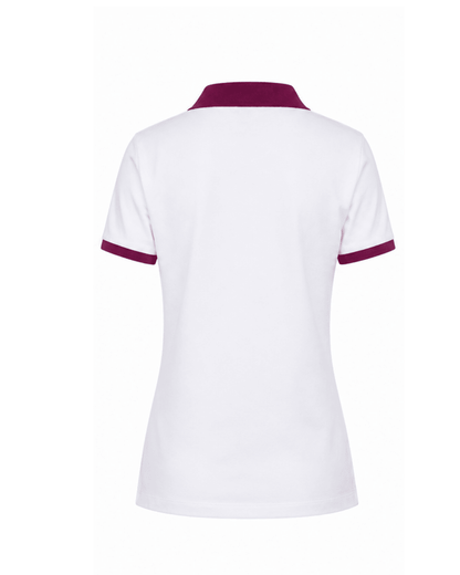 White with Maroon-