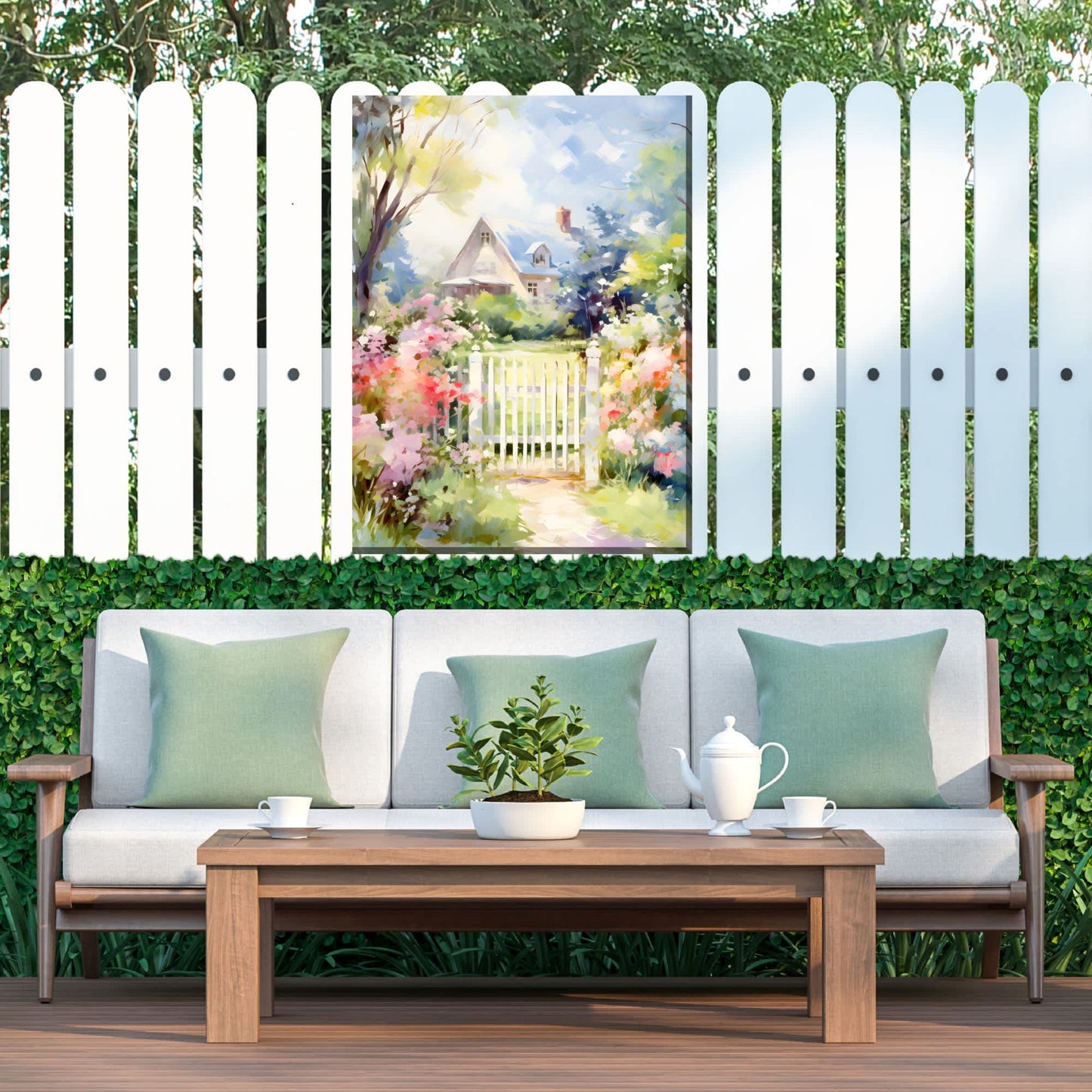 White Gate All Weather Outdoor Art