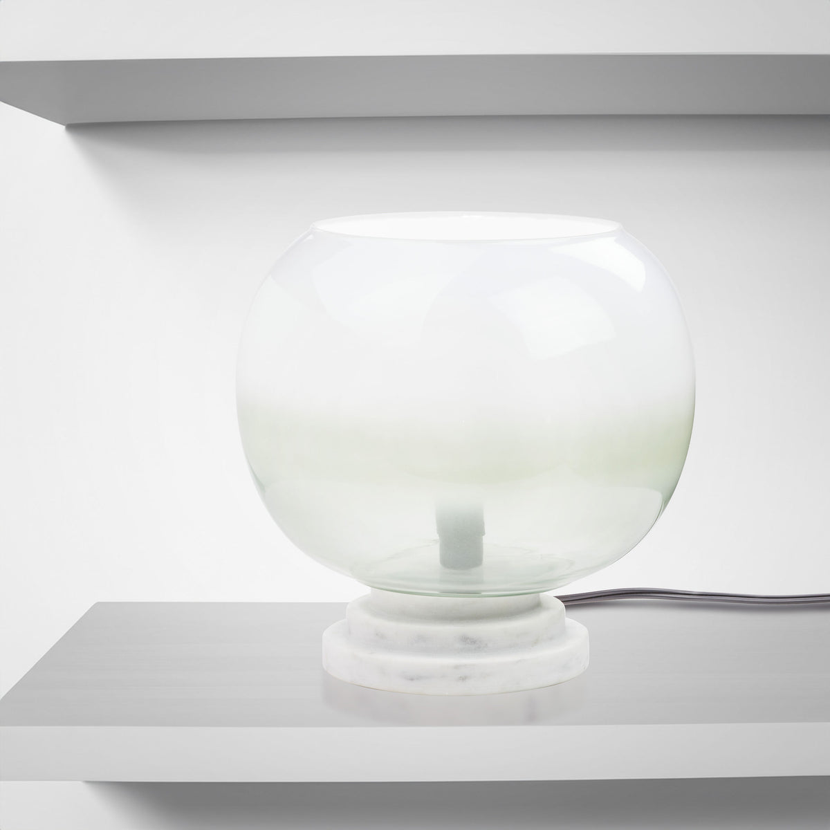 River of Goods 13" H Emily White and Green Ombre Stacked Base Globe Shade Accent Lamp