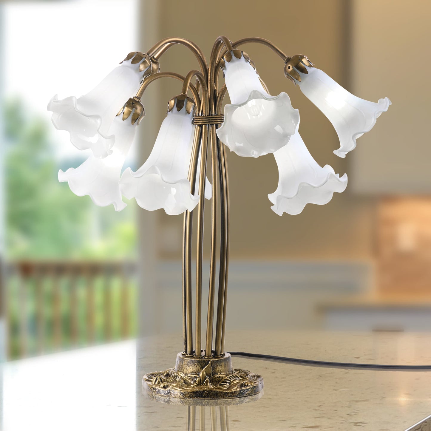 White/ Antique Brass-