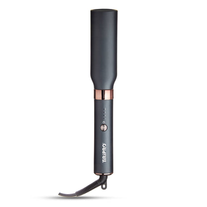 TIRI-PRO - Foldable Hot Brush Hair Straightener with Travel Case – Portable Smoothing Brush with Tourmaline