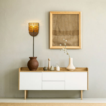 River of Goods 25.75"H Brushed Gold Iron Wall Sconce with Hemp Rope Shade