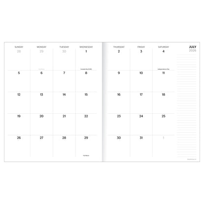 July 2026 - June 2027 Linen Lines Monthly Planner
