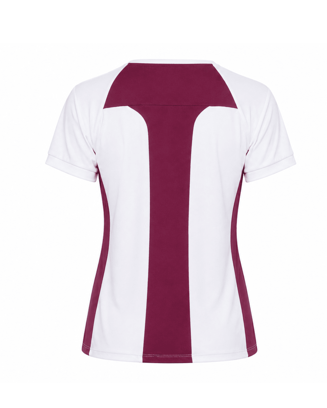 White with Maroon-