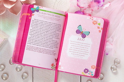 Pink, silver, and white -