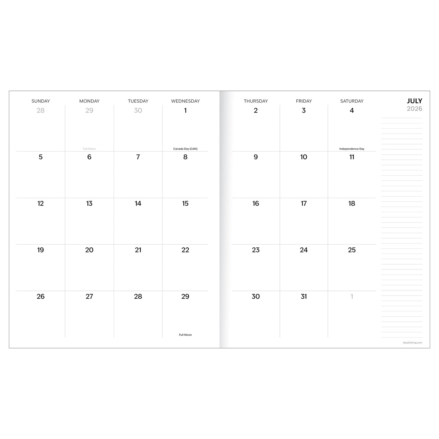 July 2026 - June 2027 Wild Bison Monthly Planner