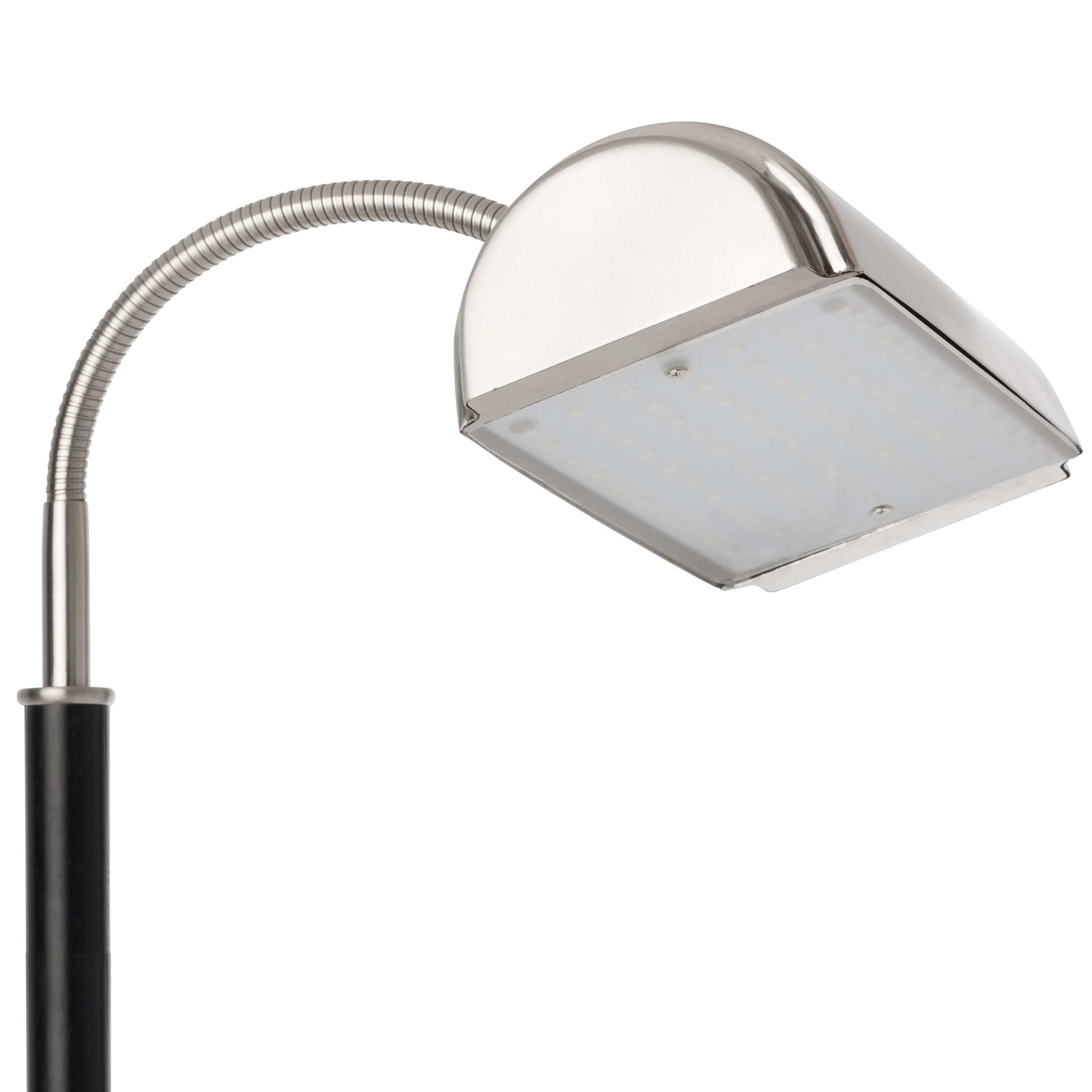 Brushed Nickel With Black Wood Post-