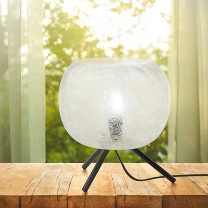 River of Goods 11.5" H Libby Black Tripod Table Lamp with a Clear Textured Glass Globe Shade