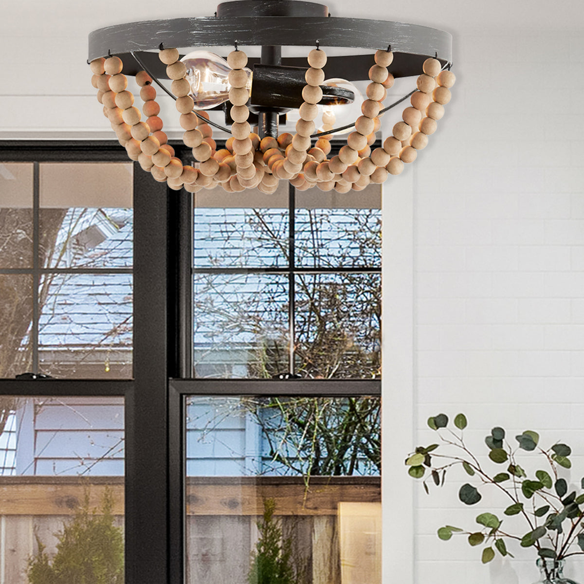 River of Goods 15" Doxon Boho Semi-Flush Mount Ceiling Fixture
