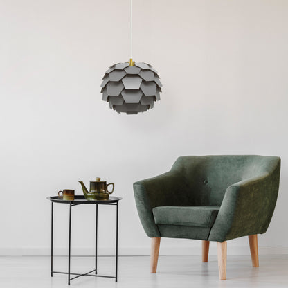 River of Goods 14.5" W Katya Round Glam Pendant Light with Brushed Gold Canopy