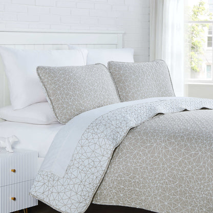 Geometric Maze Taupe-