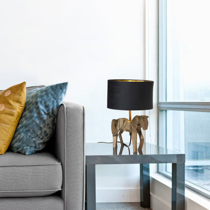 River of Goods 17.75 H Gold Origami Horse Base Table Lamp with Black Drum Shade