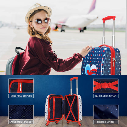 Nautica Kids 18" Airline Approved 5-Piece Carry-on Suitcase Set | Pastel Shell