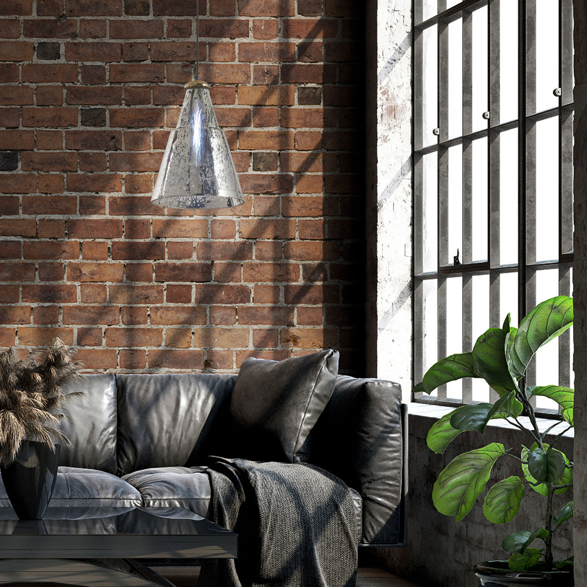 River of Goods 11" W Tracie Glam Gold and Silver Cone Shade Pendant Light