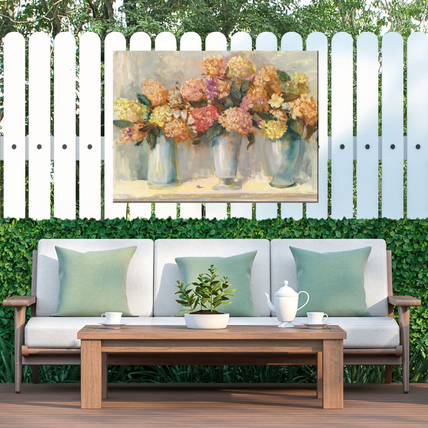 Spiced Hydrangeas  All Weather Outdoor Art