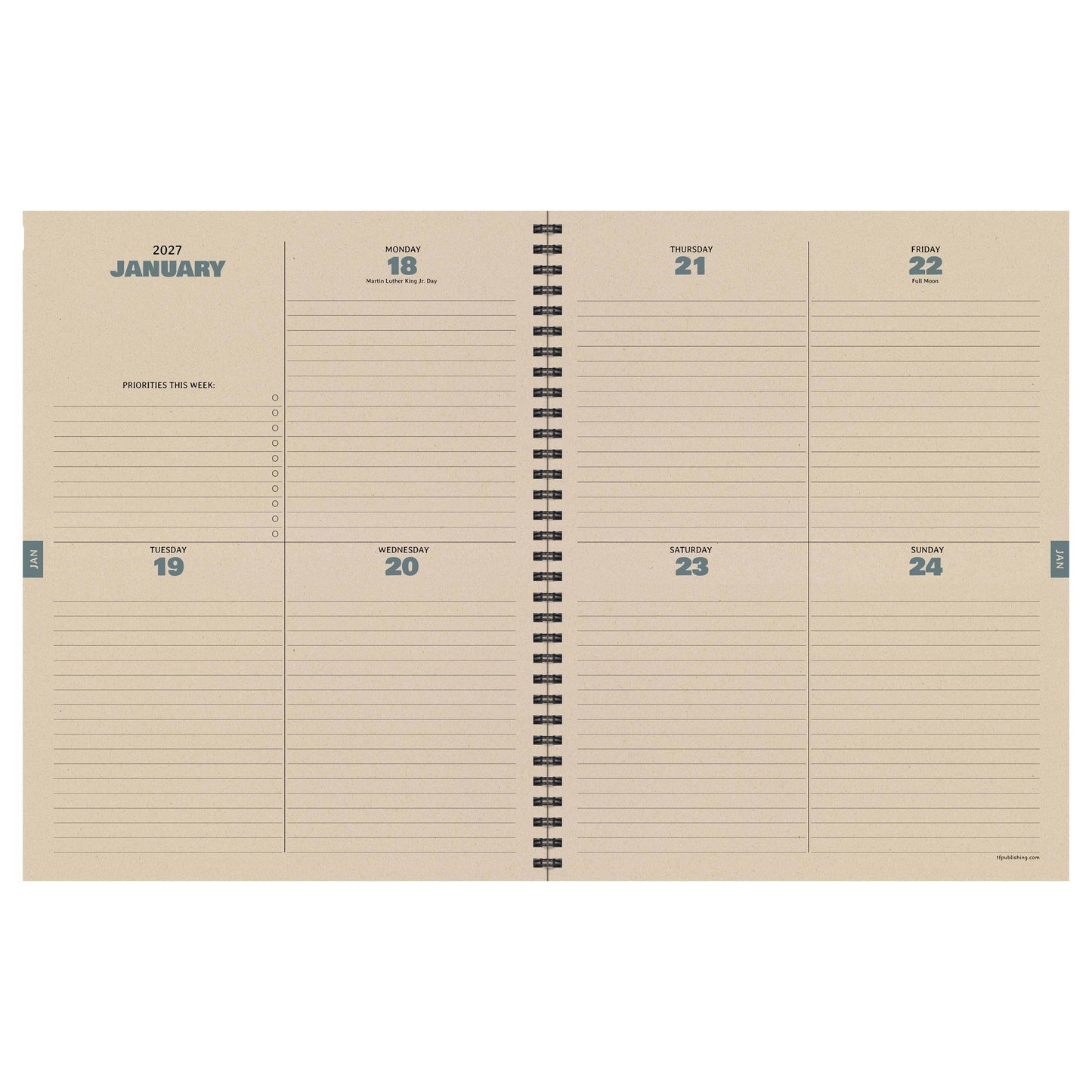 July 2026 - June 2027 Leather Compass Weekly Monthly Planner