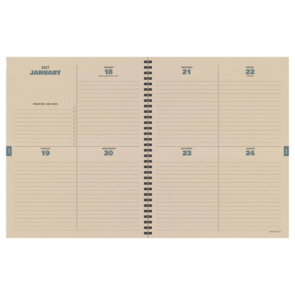 July 2026 - June 2027 Leather Compass Weekly Monthly Planner