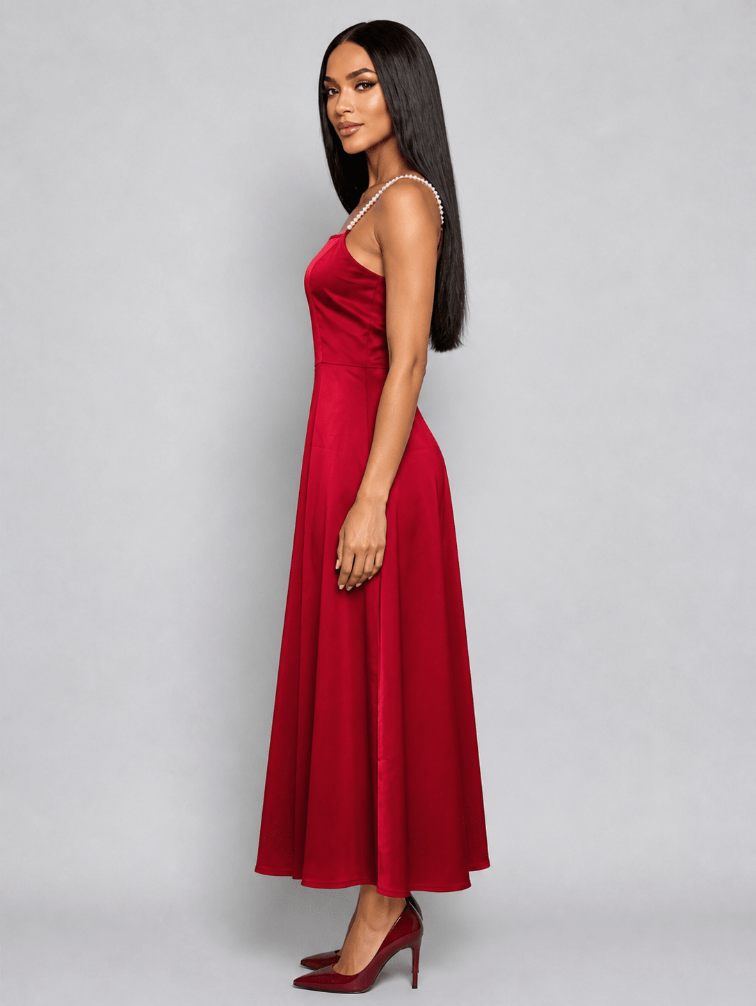 cami formal dress Chic YC Summer Women Pearl Strap Satin Midi Elegant Party E – Zulily 2023 SPLENDOUR NH