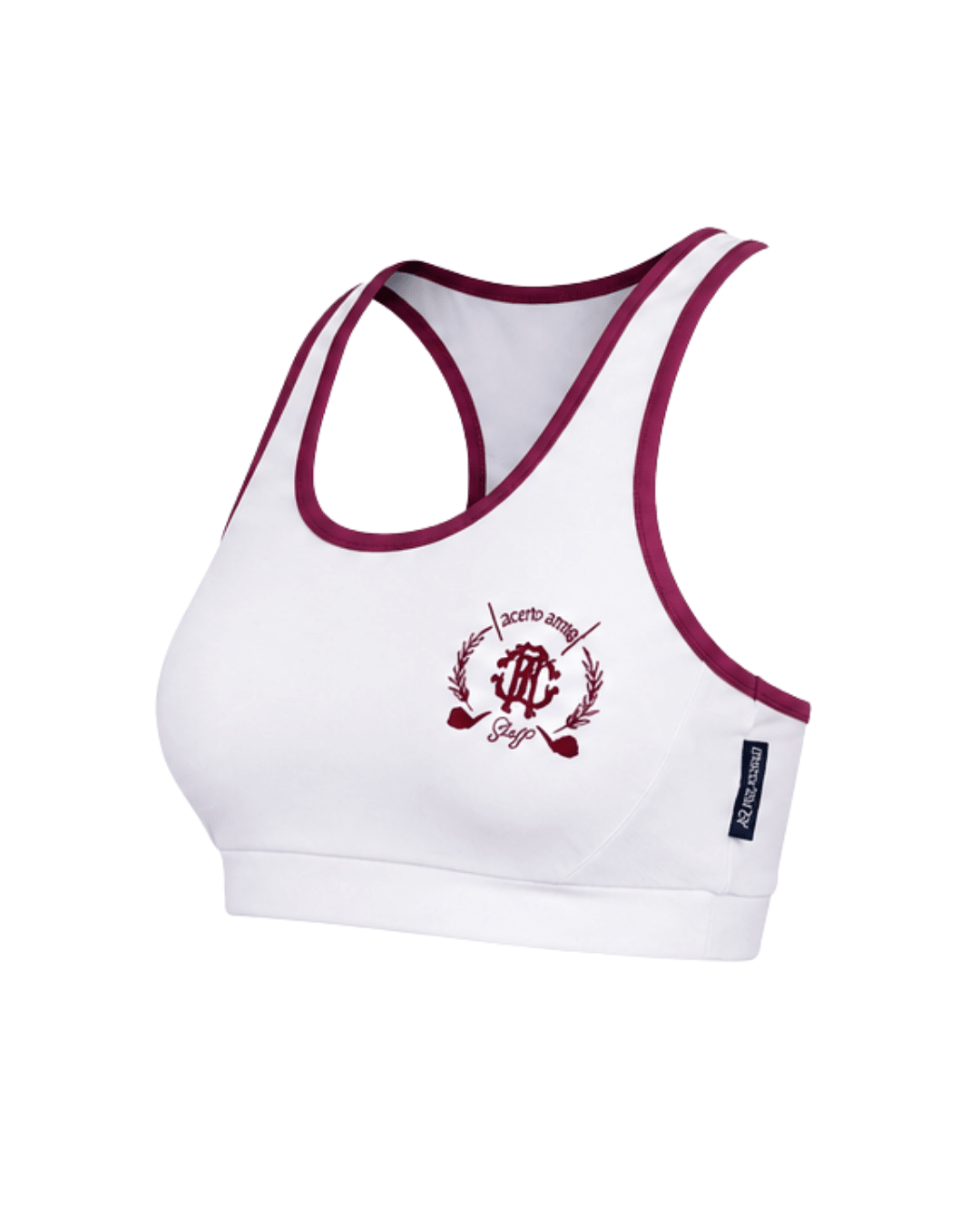 White with Maroon-