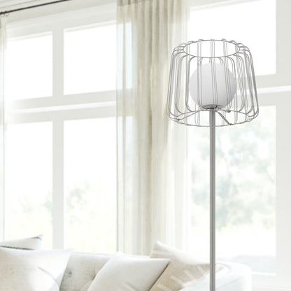 River of Goods 62.75" H Mateo Caged Globe Shade Floor Lamp