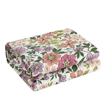 Nanshing Alayna 3 Piece King Floral Quilt Set