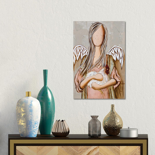 Angel Holding Chicken by Ruth's Angels - Canvas Gallery Wrap