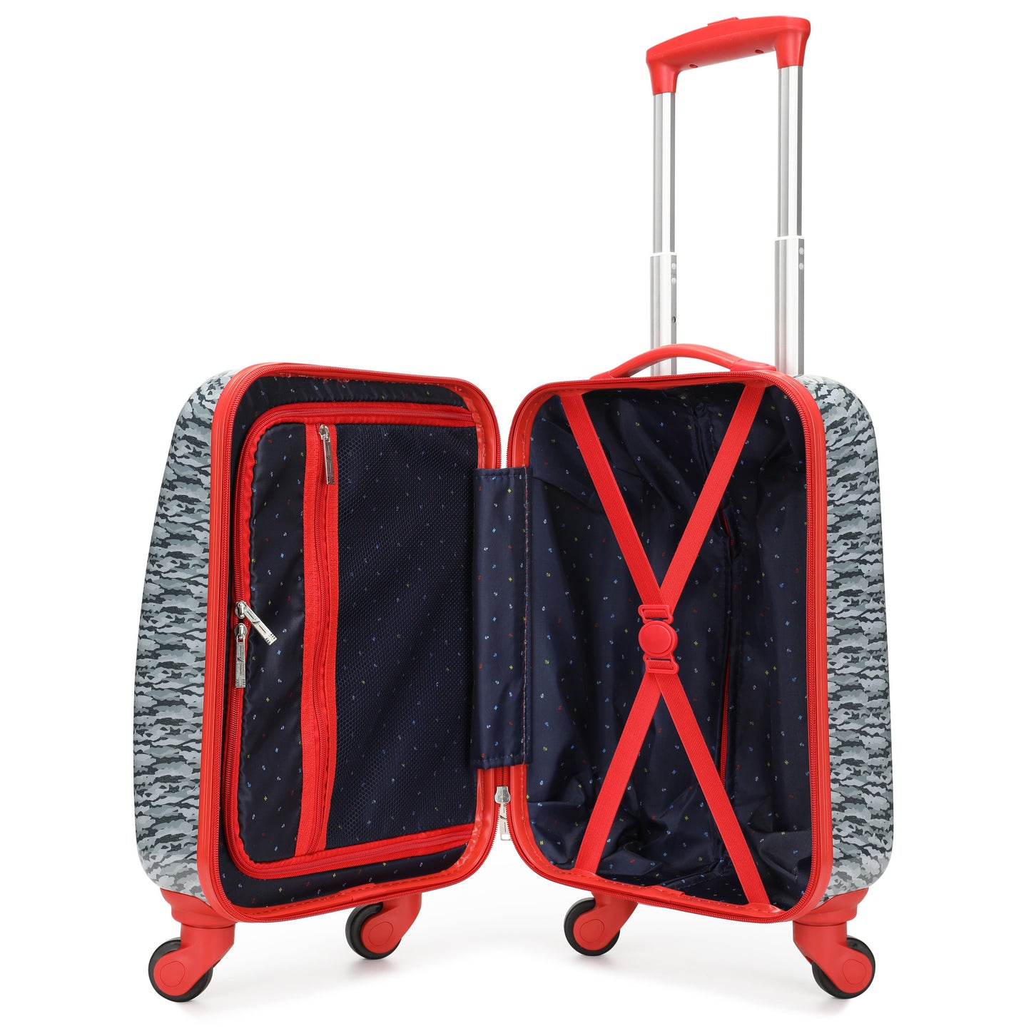 Nautica Kids 18" Airline Approved 5-Piece Carry-on Suitcase Set | Shark Attack