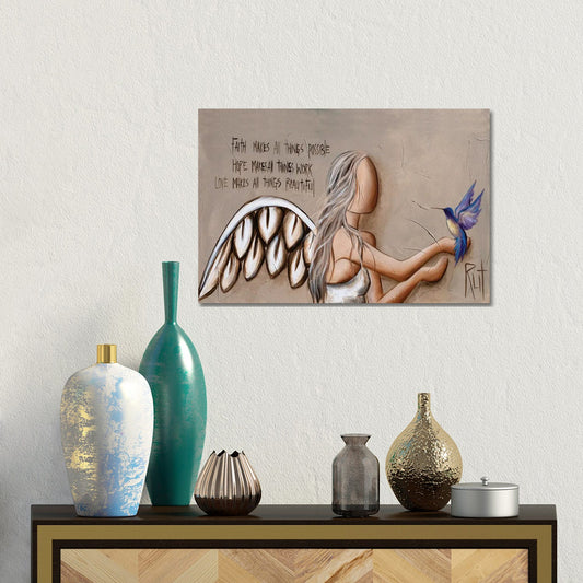 Faith Hope Love by Ruth's Angels - Canvas Gallery Wrap