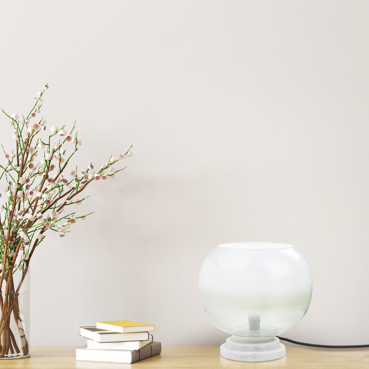 River of Goods 13" H Emily White and Green Ombre Stacked Base Globe Shade Accent Lamp